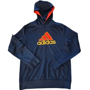 Boys Adidas Hoodie Size Large 14/16 Navy Blue Embroidered Logo